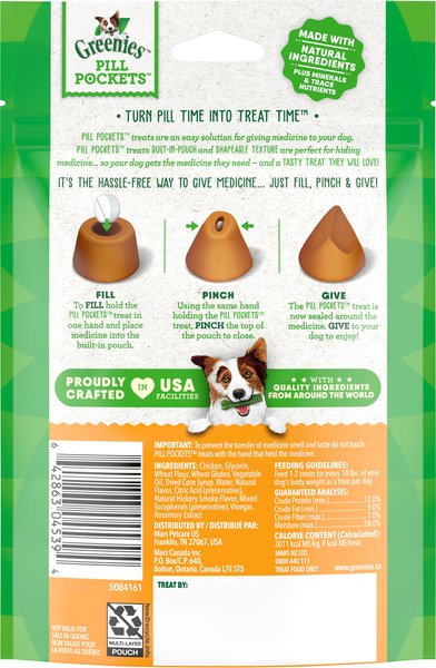 Show full view: Greenies Pill Pockets Canine Chicken Flavor Natural Dog Treats, Tablet Size, 30 count slide 3 of 11
