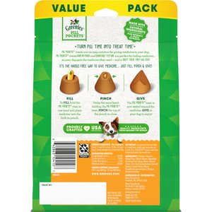 Greenies Pill Pockets Canine Chicken Flavor Dog Treats, Capsule Size, 60 count