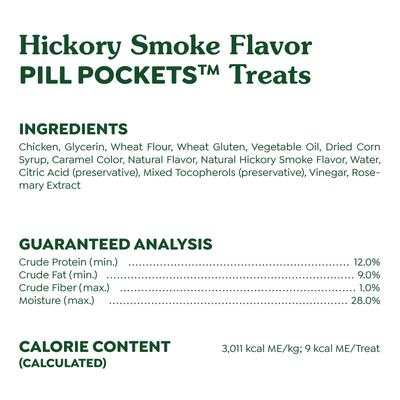 Show full view: Greenies Pill Pockets Canine Hickory Smoke Flavor Natural Dog Treats, Tablet Size, 30 count slide 7 of 12