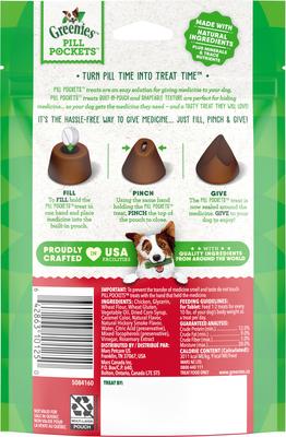 Show full view: Greenies Pill Pockets Canine Hickory Smoke Flavor Natural Dog Treats, Tablet Size, 30 count slide 3 of 12