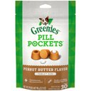Greenies Pill Pockets Canine Real Peanut Butter Flavor Dog Treats, Tablet Size, 30 count