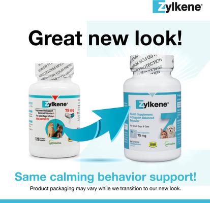 Show full view: Vetoquinol Zylkene 75-mg Capsules Calming Supplement for Small Dogs & Cats, 120 count slide 3 of 13