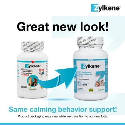Show full view: Vetoquinol Zylkene 75-mg Capsules Calming Supplement for Small Dogs & Cats, 120 count slide 3 of 12