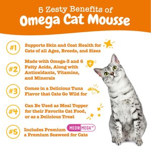 Zesty Paws Omega Skin & Coat Tuna Mousse Lickable Squeeze Supplement for Cats, 18 count