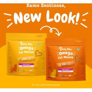 Zesty Paws Omega Skin & Coat Tuna Mousse Lickable Squeeze Supplement for Cats, 18 count