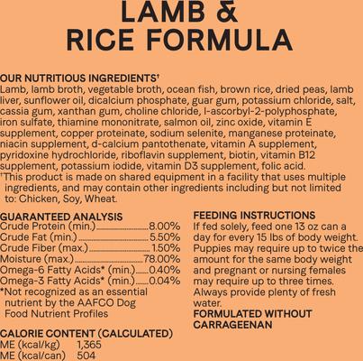 Show full view: CANIDAE All Life Stages Lamb & Rice Formula Canned Dog Food, 13-oz, case of 12 slide 6 of 10
