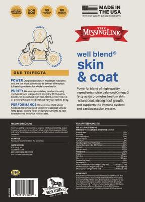 Show full view: The Missing Link Well Blend Skin & Coat Powder Horse Supplement, 10.6-lb bag slide 2 of 5