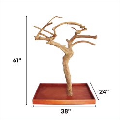 A&E Cage Company Java Wood Tree Box Bird Stand, Tan, Medium slide 2 of 3