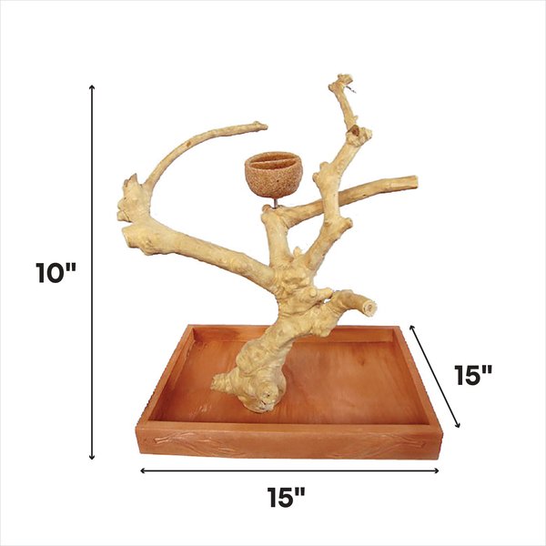 A&E Cage Company Java Table Top Bird Stand, Tan