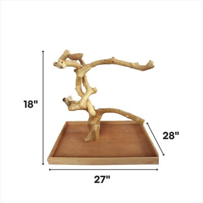 Show full view: A&E Cage Company Java Wood Table Top Play Bird Stand, Tan, X-Large slide 2 of 3