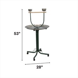 A&E Cage Company T-Bird Stand with Casters & Stainless Steel Dishes, Black slide 2 of 2