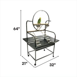 A&E Cage Company The "O" Bird Play Stand, Black slide 2 of 2