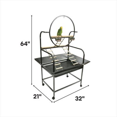 Show full view: A&E Cage Company The "O" Bird Play Stand, Black slide 2 of 2