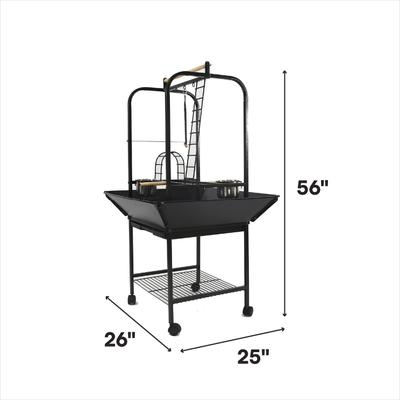 Show full view: A&E Cage Company Bird Play Stand with Ladders & Toy Hooks, Black slide 3 of 3