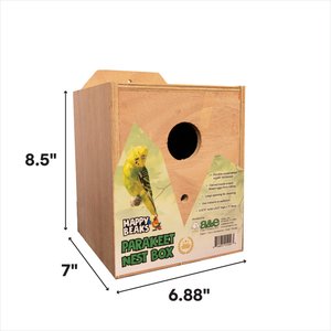 A&E Cage Company Parakeet Nest Box, 7 x 6.88 x 8.5-in
