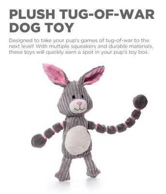 Show full view: Outward Hound Thunda Tugga Bunny Squeaky Plush Dog Tug Toy slide 3 of 10