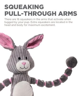 Show full view: Outward Hound Thunda Tugga Bunny Squeaky Plush Dog Tug Toy slide 4 of 10