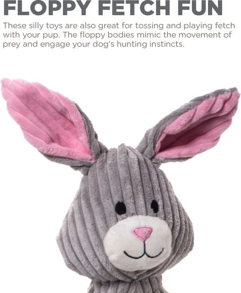 Outward Hound Thunda Tugga Bunny Squeaky Plush Dog Tug Toy