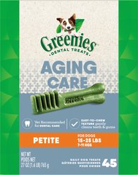 Greenies Aging Care Natural Petite Dental Dog Treats, 45 count