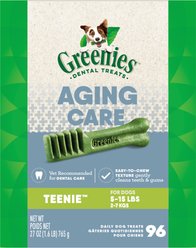 Greenies Aging Care Natural Teenie Dental Dog Treats, 96 count