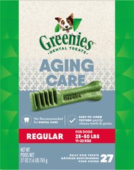 Greenies Aging Care Natural Regular Dental Dog Treats, 27 count