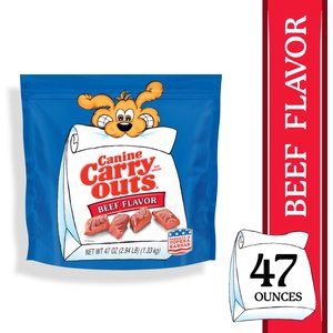 Canine Carry Outs Beef Flavor Dog Treats, 47-oz bag