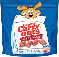 Canine Carry Outs Beef Flavor Dog Treats, 47-oz bag