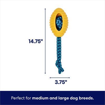 Show full view: Frisco Tug & Fetch Rubber & Rope Football Dog Toy, Medium/Large slide 3 of 11