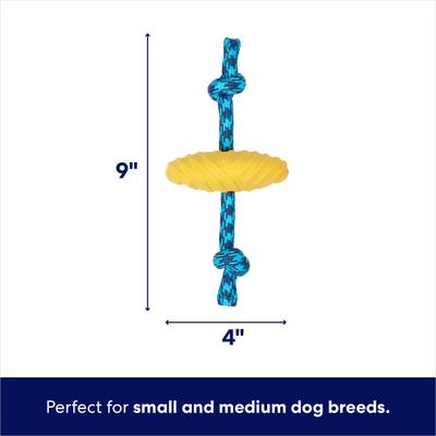Show full view: Frisco Tug & Fetch Rubber Disc with Double Knot Rope Dog Toy, Small/Medium slide 2 of 10