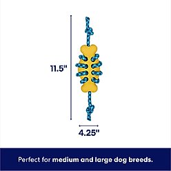 Frisco Fetch Rubber Bone with Rope Dog Toy, Medium/Large slide 2 of 8