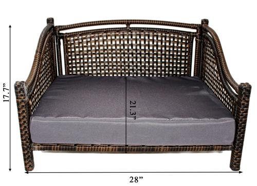 Show full view: Iconic Pet Maharaja Rattan Sofa Cat & Dog Bed with Removable Cover, Caramel & Mocha slide 9 of 10