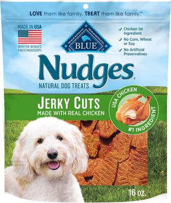 Show full view: Blue Buffalo Nudges Grillers Steak + Jerky Cuts Chicken Natural Dog Treats, 16-oz bag slide 6 of 10