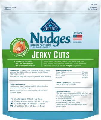 Show full view: Blue Buffalo Nudges Grillers Steak + Jerky Cuts Chicken Natural Dog Treats, 10-oz bag slide 7 of 9