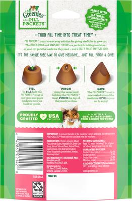 Show full view: Greenies Pill Pockets Feline Natural Salmon Flavor Soft Adult Cat Treats, 45 count slide 3 of 12