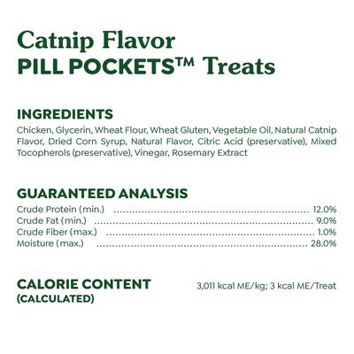 Show full view: Greenies Pill Pockets Feline Catnip Flavor Natural Soft Adult Cat Treats, 1.6-oz pouch, 45 count slide 5 of 11