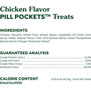 Greenies Pill Pockets Feline Chicken Flavor Natural Soft Adult Cat Treats, 1.6-oz bag, 45 count
