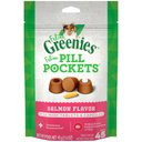 Greenies Pill Pockets Feline Natural Salmon Flavor Soft Adult Cat Treats, 45 count