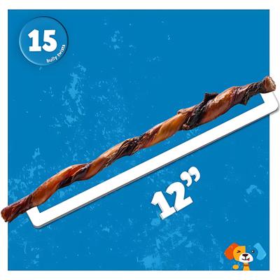 Show full view: Jack & Pup 12-inch Twisted Beef Bully Stick Dog Chews, 15 count slide 5 of 9