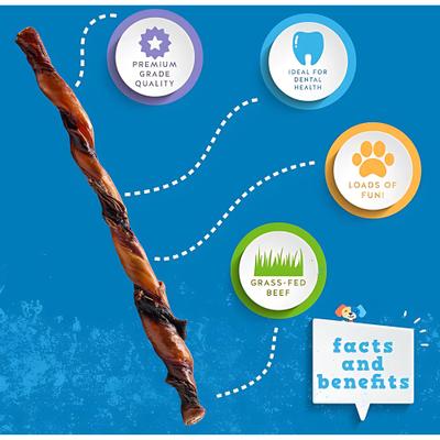 Show full view: Jack & Pup 12-inch Twisted Beef Bully Stick Dog Chews, 15 count slide 3 of 9
