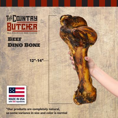 Show full view: The Country Butcher Beef Dino Bone Dog treat, 12-in  slide 3 of 10