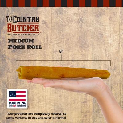 Show full view: The Country Butcher Pork Roll Dog Treats, Medium, 2 count slide 3 of 8