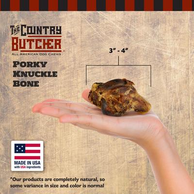 Show full view: The Country Butcher Porky Knuckle Bone Dog treats, 4 count slide 3 of 9