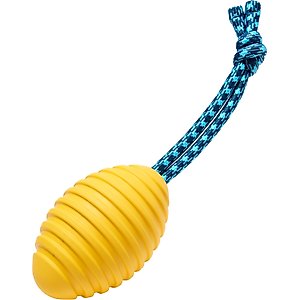 Frisco Tug & Fetch Rubber & Rope Football Dog Toy, Medium/Large