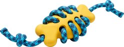 Frisco Fetch Rubber Bone with Rope Dog Toy, Medium/Large