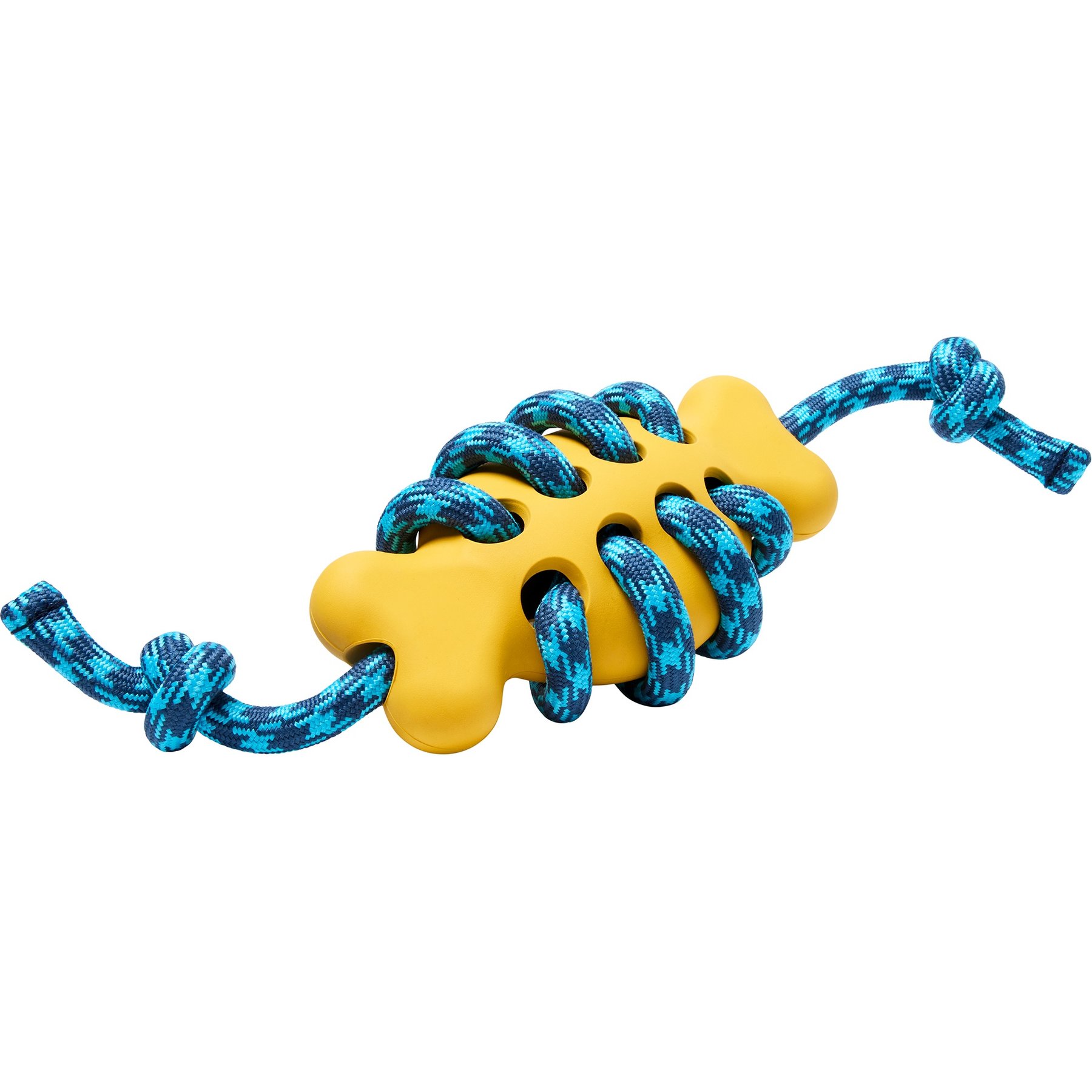 Frisco Fetch Rubber Bone with Rope Dog Toy, Medium/Large