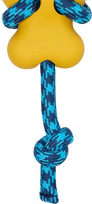 Show full view: Frisco Fetch Rubber Bone with Rope Dog Toy, Medium/Large slide 5 of 11