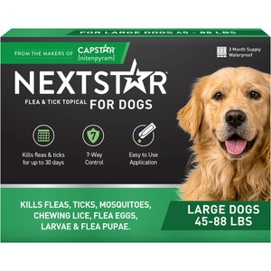 NextStar Flea & Tick Topical Treatment for Large Dogs, 45-88 lbs, 3 Doses (3-mos. supply)