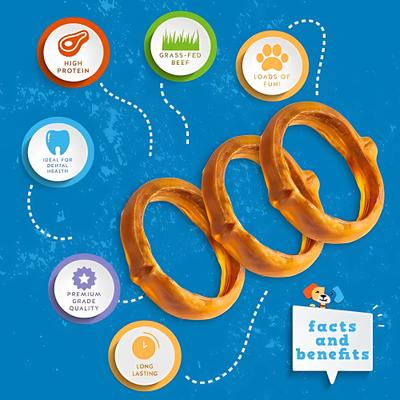 Show full view: Jack & Pup Odor Free 4-inch Beef Bully Stick Ring Dog Chews, 8 count slide 3 of 7