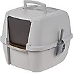 Show in main carousel: IRIS Portable Hooded Cat Litter Box with Scoop & Handle, Gray, Large slide 1 of 11