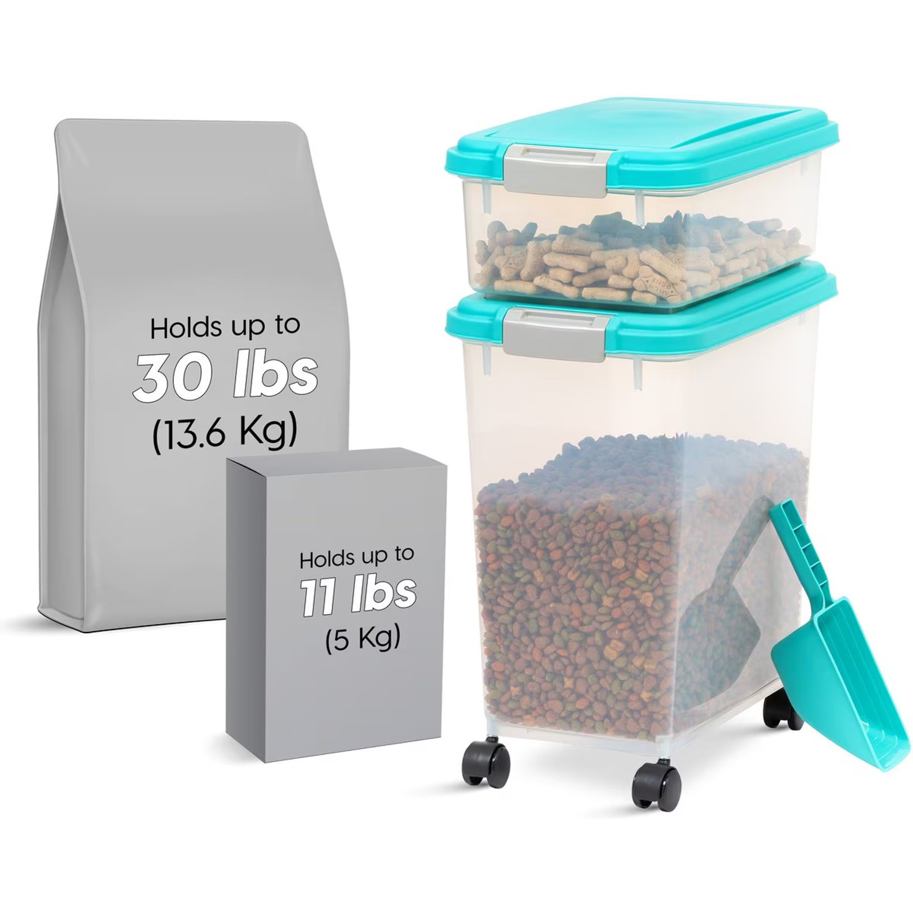 Iris Usa 3-Piece WeatherProu00ae Airtight Pet Food Container Combo